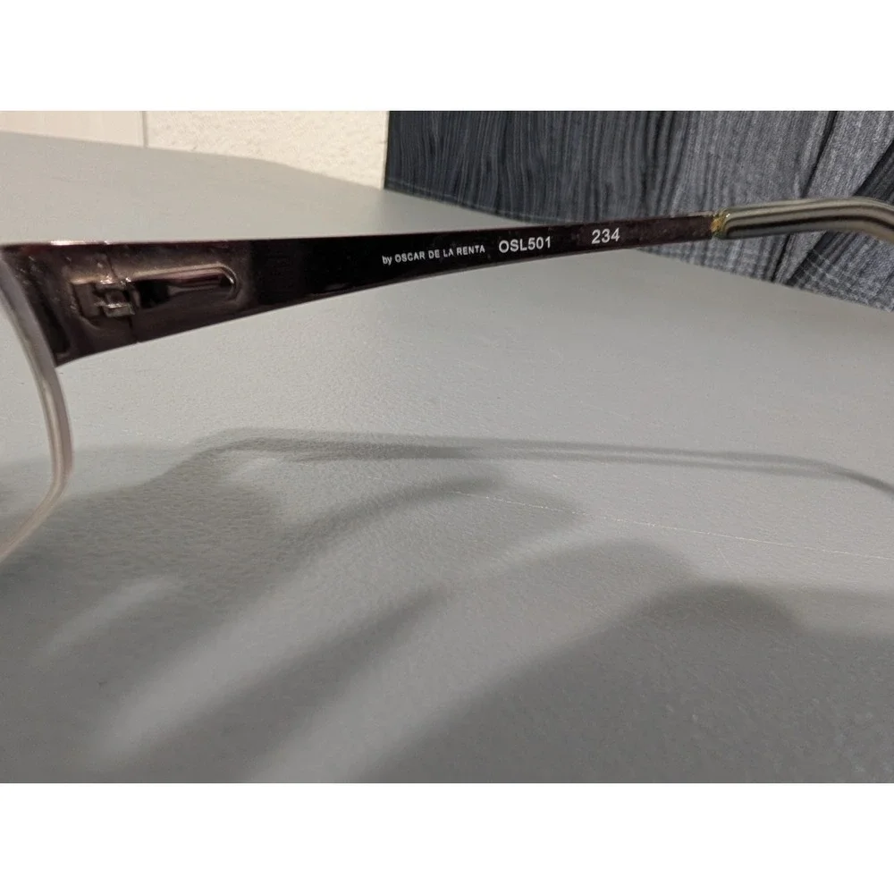 NEW OSCAR DE LA RENTA OSL 501‎ EYEWEAR HALF-RIM METAL & PLASTIC 53-18-140
